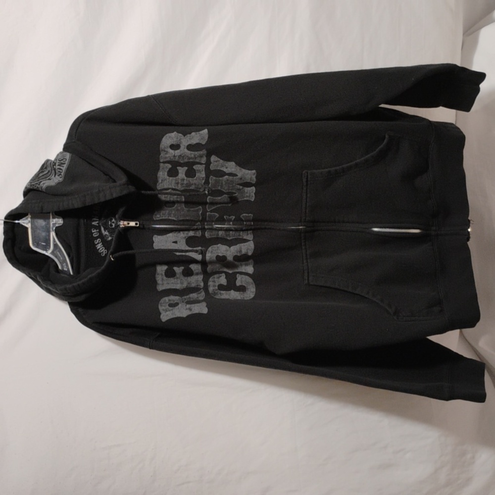 (A-76) SALE! RARE! Sons Of Anarchy Reaper Crew Road Gear Full Zip Jacket W Hood